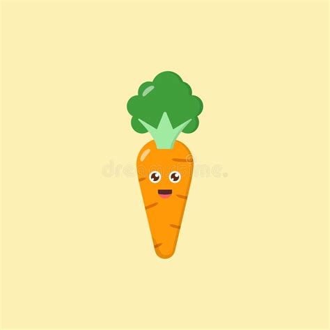 Cute Carrot Vegetables Cartoon Face Mascot Character Vector Image Design Stock Illustration