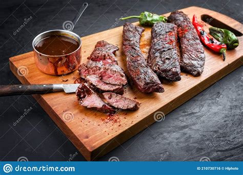 Modern Style Barbecue Wagyu Skirt Beef Steak With Hot Chili And Spice