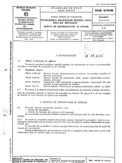 PDF STAS 9773 88 Desene Constructii Metalice DOKUMEN TIPS