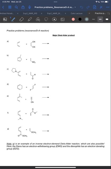 Solved Practice Problems Resonance D A Reaction Major