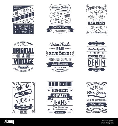 Classical Denim Jeans Typography Logo Emblems Limited Edition Graphic