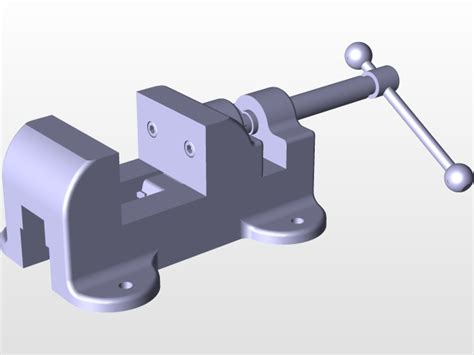 Mechanical Bench Vise Drawing 3d Cad Model Library Grabcad