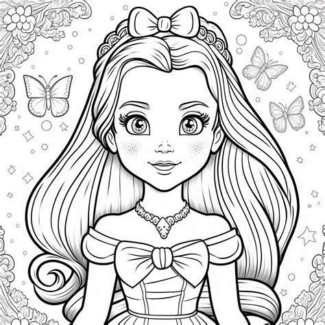 Princess Coloring Book, Printable Coloring Book, Princess Coloring ...