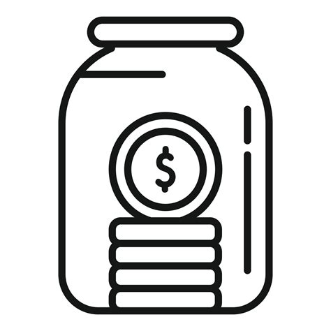 Jar Money Compensation Icon Outline Vector Work Benefit 21411443 Vector Art At Vecteezy