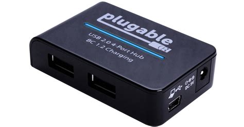 Plugable 4-Port USB-A 2.0 Hub with 12.5W Power USB2-HUB4BC B&H