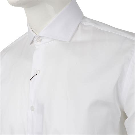 Cutaway Collar Long Sleeve Shirt White David Wej