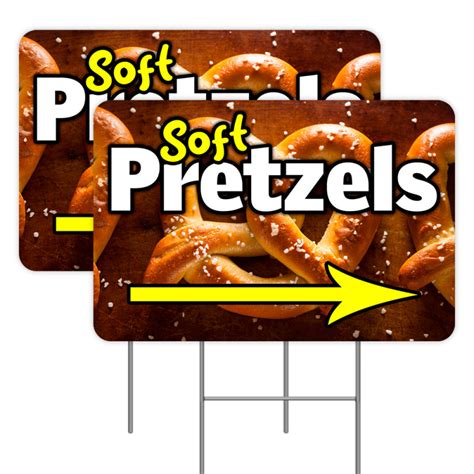 2 Pack Soft Pretzels Yard Signs 16 X 24 Double Sided Print With