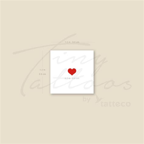 Small Red Heart Temporary Tattoo set of 3 - Etsy