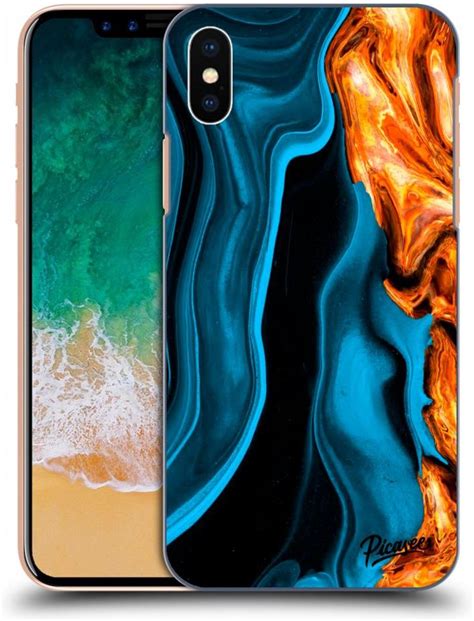 SILIKONOWE PRZEŹROCZYSTE ETUI NA APPLE IPHONE X XS GOLD BLUE Etui