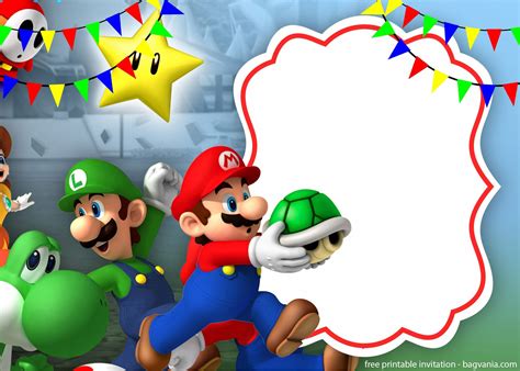 Free Mario Birthday Invitation Template Printable Templates