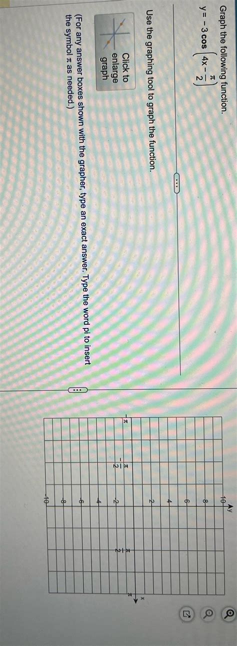 [solved] Graph The Following Function Y 3 Cos 4x O Use The