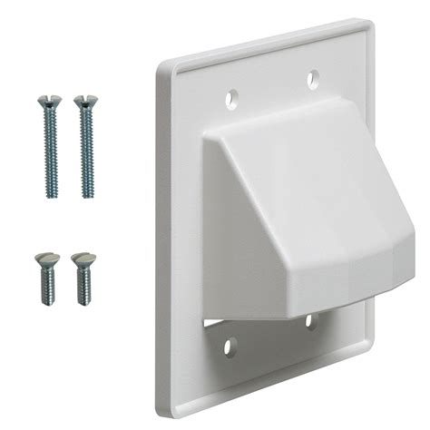 Cable Pass Through Wall Plate Double Gang Reversible White