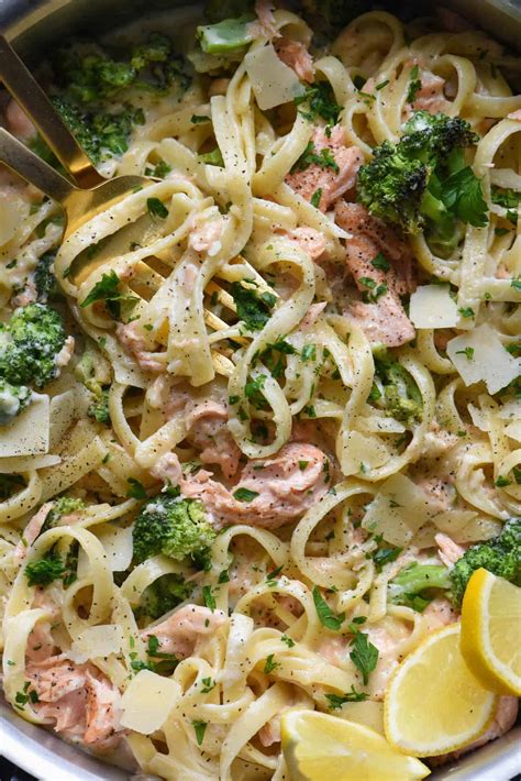 Salmon Alfredo Pasta Foxes Love Lemons