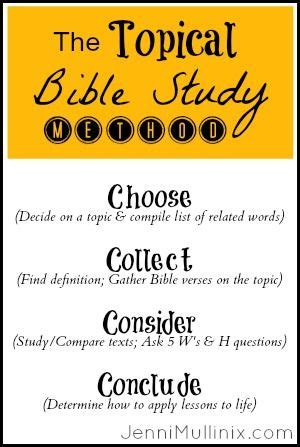 How To Use The Topical Bible Study Method Live Called Bible Study