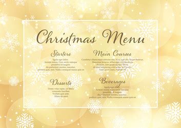 Elegant Christmas Menu Design With Hanging Vector Image