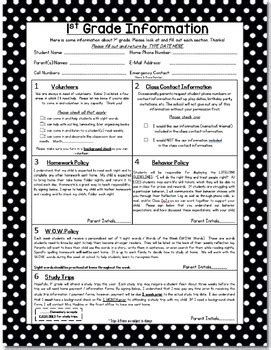 Parent Information Sheet By T Hopkins TPT