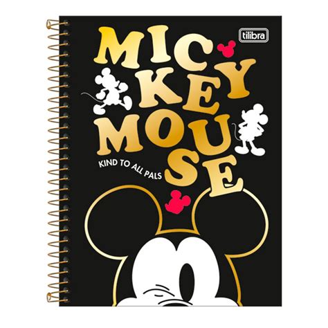 Caderno Colegial Mat Ria Mickey Espiral Capa Dura Fls Tilibra