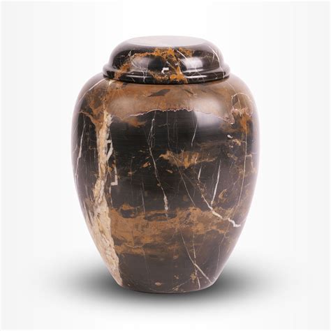 Natuursteen Urn Groot Liter Bruin Zwart Urn Store