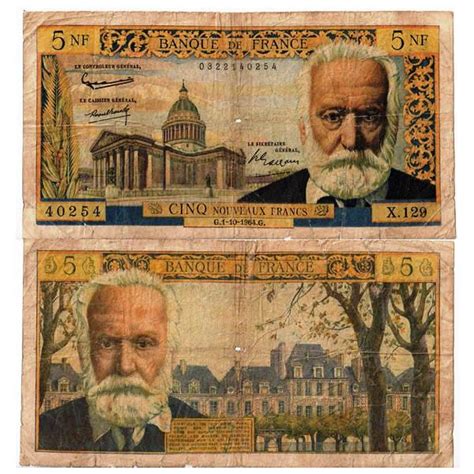 Billete Francia Nouveaux Francs Victor Hugo P A Rc Mynumi