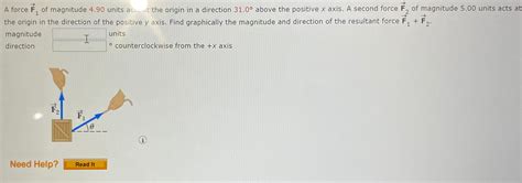 Solved A Force Vec F Of Magnitude Units Acu At The Chegg