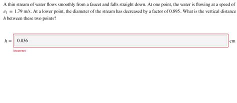 Solved A Thin Stream Of Water Flows Smoothly From A Faucet Chegg