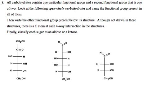 Solved All Carbohydrates Contain One Particular Functional