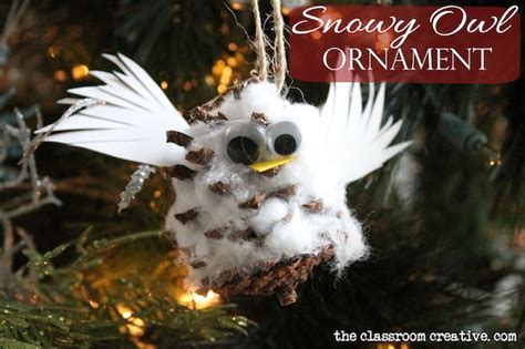 snowy owl ornament craft, owl craft | Owl ornament, Ornament crafts ...