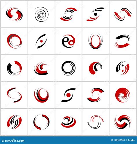 Diseñe El Conjunto De Elementos Rotación Y Movimiento Espiral Iconos