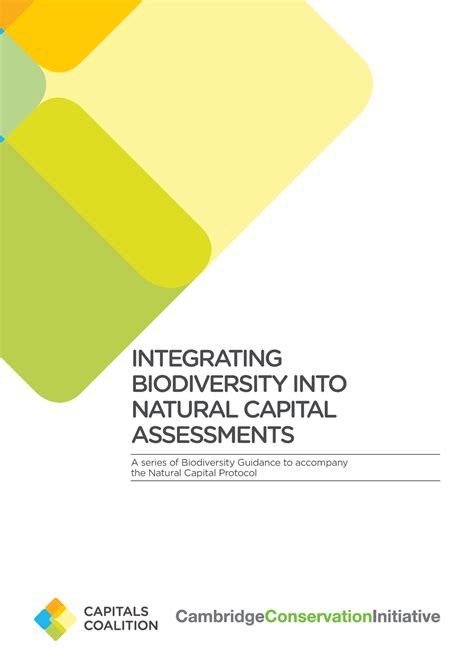 Integrating Biodiversity Into Natural Capital Assessments Integrating Biodiversity Into