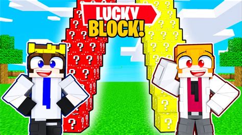 Playing Lucky Block Staircase Race In Minecraft Epic Loot And