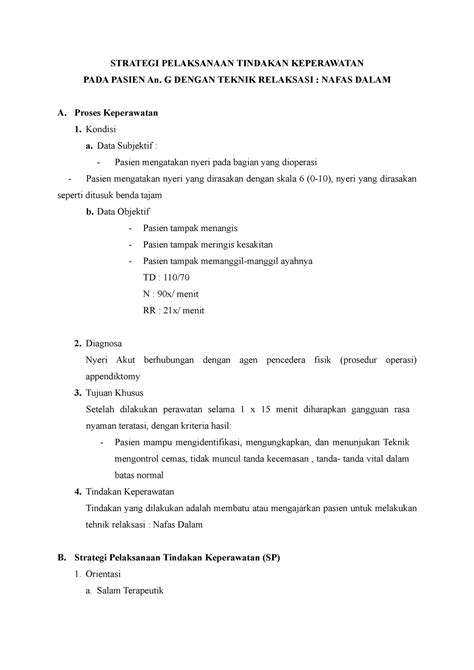 Strategi Pelaksanaan Tindakan Keperawatanspsk 2021 Strategi
