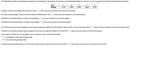 Solved A Using A Year Moving Average The Forecast For Chegg