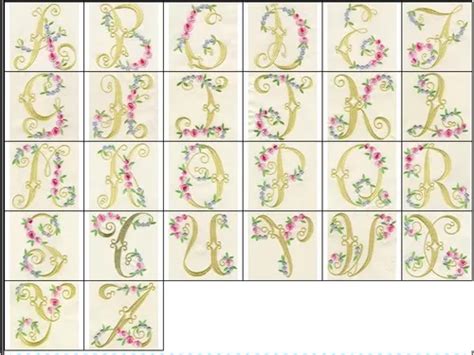 Dise O De Matrices P Maquinas De Bordar Abecedario Flores En Venta En