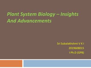 Plant system biology | PPT