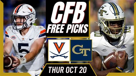 College Football Free Picks Virginia Vs Georgia Tech Prediction Ncaaf Picks Week 8 Youtube