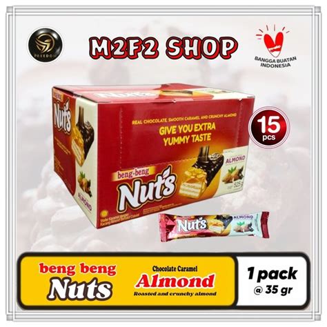 Jual Beng Beng Nuts Wafer Almond Caramel Chocolate Cokelat 35 Gr