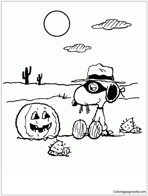 Snoopy Halloween Coloring Page - Free Printable Coloring Pages