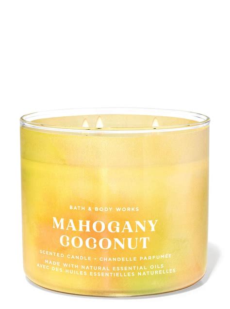 Mahogany Coconut 3 Wick Candle Bath And Body Works