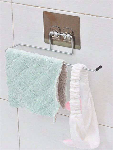 No Drill Towel Holder, Towel Rack, Bathroom Hooks, Wall Mounted Towel ...