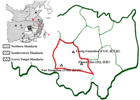 Map Showing The Location Of The Three Towns In Guangshan County