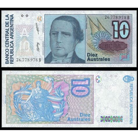 Argentina Australes Santiago Derqui Pick B Billete Sc Unc