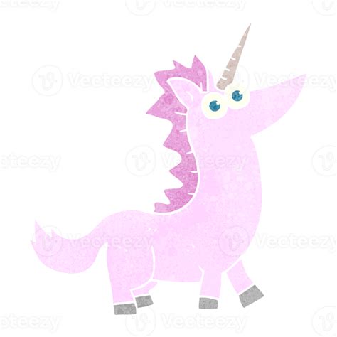 Hand Retro Cartoon Unicorn Png