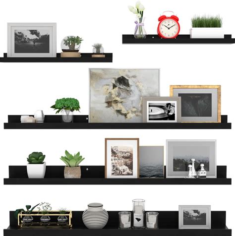 Amazon Floating Shelves With Lip 36 Inch Black Picture Ledge Shelf