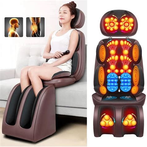 Syeosye Electric Massage Chair For Cushion Heating Vibrating Body Massager Shoulder Neck Waist