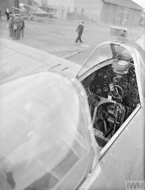 The cockpit of a Seafire, showing the controls.