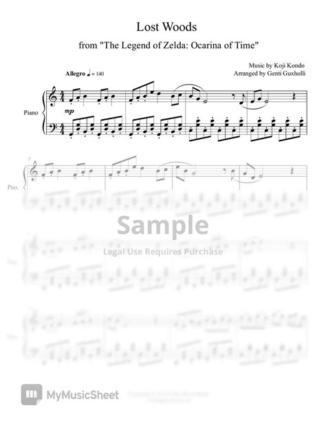 Koji Kondo Lost Woods The Legend Of Zelda Ocarina Of Time Sheets