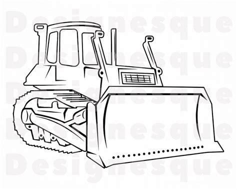 Bulldozer Outline Svg Heavy Equipment Bulldozer Clipart Etsy