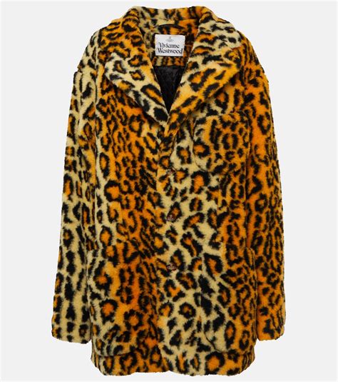 Leopard Print Faux Fur Coat In Brown Vivienne Westwood Mytheresa