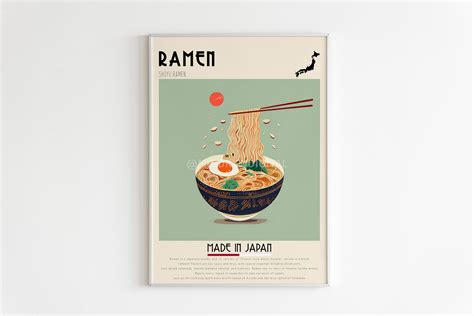 Ramen Poster Japanese Print Food Poster Cafe Wall Art Etsy Uk