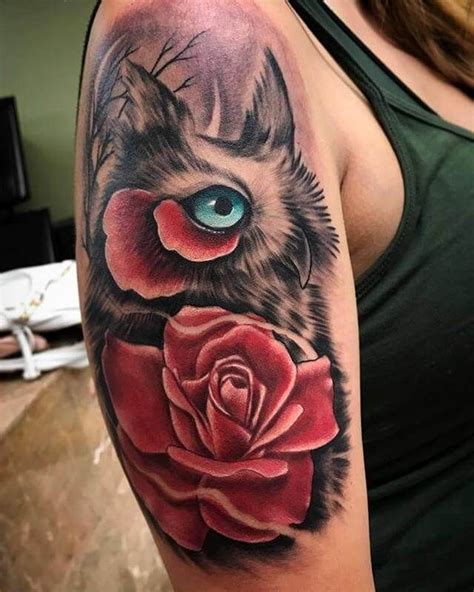 12 Best Owl And Rose Tattoo Designs PetPress Rose Tattoo Design